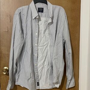 Abercrombie & Fitch Blue Patterned Button-Down Shirt